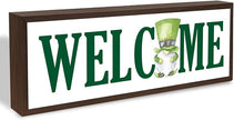 Irish Welcome Sign, Irish Gnome Decor, Decorative Wooden Signs and Plaques, St Patricks Day Themed Decoration for Front Door, Modern Farmhouse Home Decor, Housewarming Decors, 9.5x3.1x1 inches