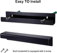 Blulu 8 Packs 14 Inch Acrylic Floating Shelf Wall Mounted Invisible Acrylic Shelf Ledge Floating Bookshelf for Living Room Office Bedroom Bathroom Kitchen Decoration Space Save (Black)