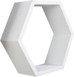 AHDECOR Hexagon Floating Shelves, Set of 3 White Hexagon Wall Shelves | Modern Honeycomb Floating Shelves for Living Room, Bedroom, Office | Hexagonal Wall Organizer Hanging Shelf