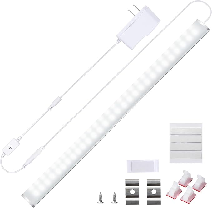 Under Cabinet Lighting 15 inch, Bright Under Desk Light with Memory Function, Dimmable Under Counter Lights for Kitchen, Closet and Workbench, LED Sink Light, Cool White 6500K