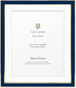Isaac Jacobs 10x12 (Matted 8x10) Navy Enamel Picture Frame with Gold Metal Edge and Easel, Tabletop Display, Wall Décor, Photo Gallery, (10x12 (Matted 8x10), Navy with Gold)