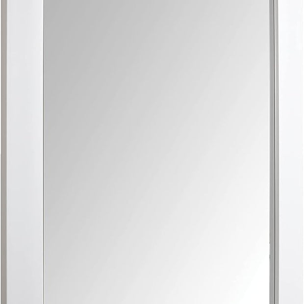 Amazon Basics Rectangular Wall Mount Mirror for Bedroom, Living Room, Entryway, Wide Trim, 24" x 36", White