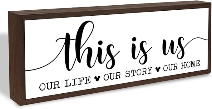 This is Us Sign, Our Story Our Home Sign, Rustic Framed Wooden Box Signs, Modern Farmhouse Home Decor, Living Room Decors, Kitchen Decor Art, Shelf Counter Tabletop Decoration, Housewarming Decors
