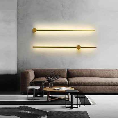 Minimalist Black LED Wall Light - 3-Color Adjustable Sconce for Bedroom & Living Room - 350° Rotatable Aluminium Design (100cm)(Gold,100cm)