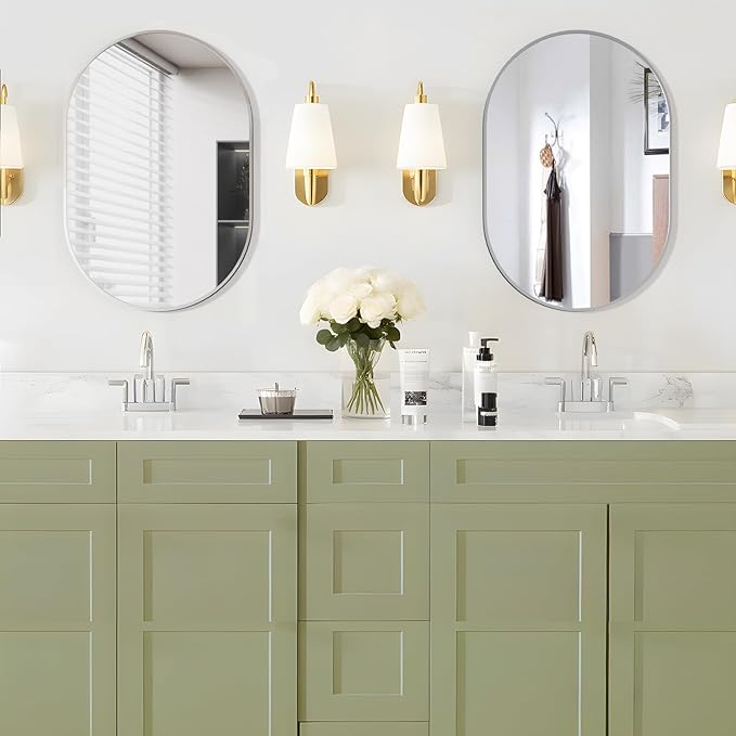 Oval Bathroom Mirror Wall Vanity Oval Mirrors, 2 Pieces 20