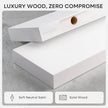 Homeforia White Floating Shelves 36 inch, High End Solid Real Wood 36inch Floating Shelf for Wall Mounted, White Wooden 36in Long Floating Shelves, Heavy Duty Bracket, 36 X 6.5 X 1.75 inches, Set of 3