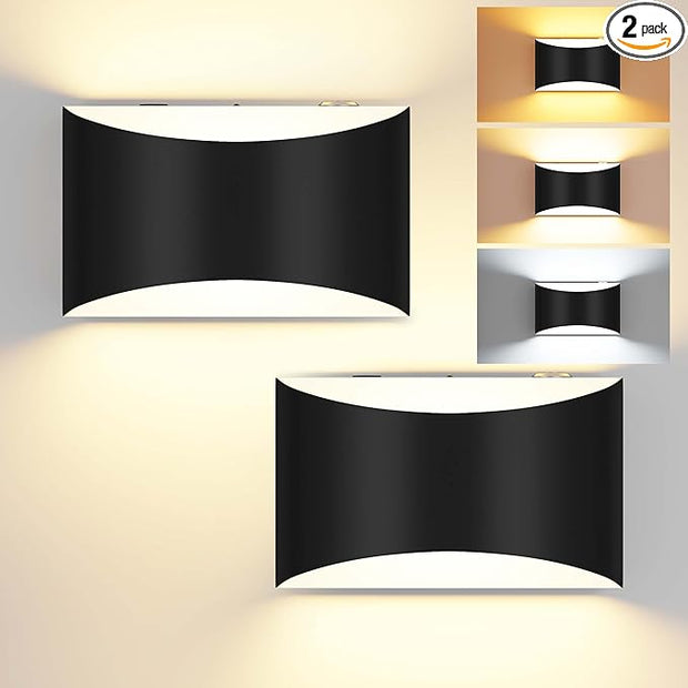 FOLKSMATE Battery Operated Wall Sconces Set of 2, 8000mAh Rechargeable Wall Lamps, 3 Color Temperatures, Timer Dimmable Light for Bedroom, Living Room, Hallway