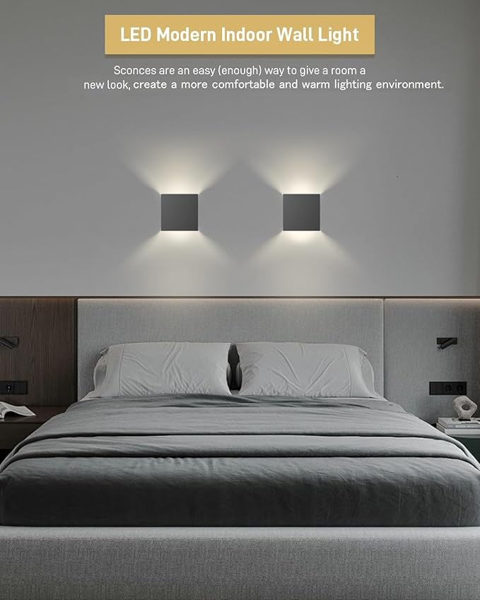 Wall Sconces Set of Two - Wireless Wall Light, Rechargeable Wall Sconce Battery Operated with Adjustable Color Temperature 3000K-7000K Wall Lights for Bedroom, Indoor Sconces Wall Decor Set of 2