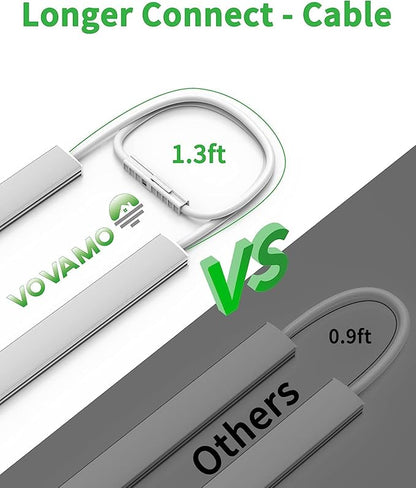 Under Cabinet Lighting Plug-in, Dimmable Under Counter Lights for Kitchen, 3pcs 12 Inch, Warm White 3000K Linkable USB Led Light Strip, Wired Led Light Bar for Desk,Sink,Workbench