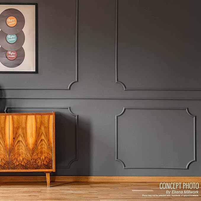Ekena Millwork PNL16X28AS-02-CASE-2 Ashford Molded Scalloped Wainscot Wall Panel, 16