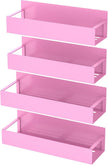 4 Pack Magnetic Spice Storage Rack Organizer for Refrigerator and Oven, Pink Fridge Organizers and Storage