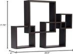 Danya B. Decorative Wall Mount Floating Intersecting Cube Accent Wall Shelf (Espresso)