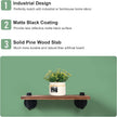 HouseAid Industrial Pipe Floating Shelves, Rustic Farmhouse Pipe Shelf for Living Room, Bedroom, Bathroom and Kitchen, Wall Mounted, Matte Black (2 Pack)