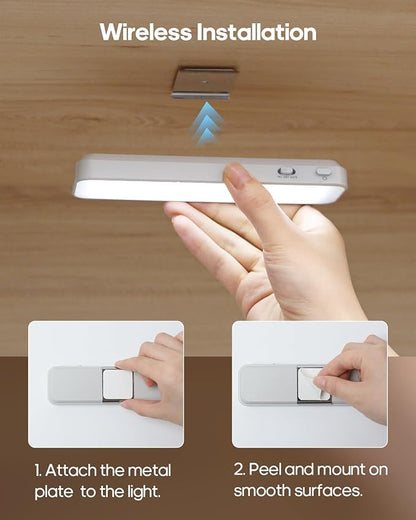 6 Pack Under Cabinet Lighting Wireless with Charging Station, Small 6'' Led Rechargeable Motion Sensor Light Indoor, 3CCT Dimmable Closet Light, Under Counter Light for Pantry, Bookshelf, Stair