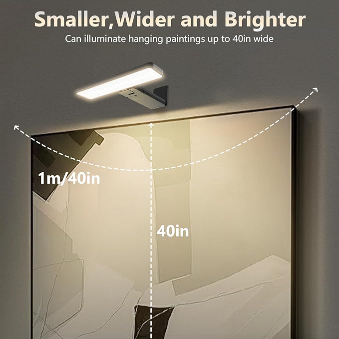 MIOBLUE 2Pack Rechargeable Picture Lights for Wall, Painting Light Battery Powered with Remote, Art Lights Picture Frame Lights,Dartboard Light with 3 Color Temperatures