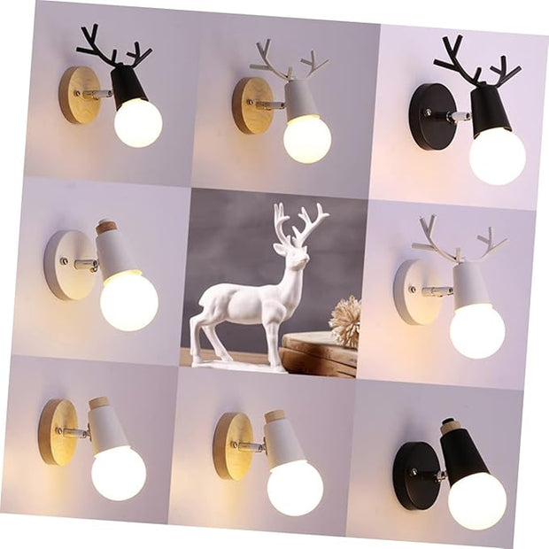 NUOBESTY Minimalist Wall Lamp Solid Wood Design Modern Indoor Decorative Lighting for Bedroom Room and Hallway No Bulb Included Black Finish