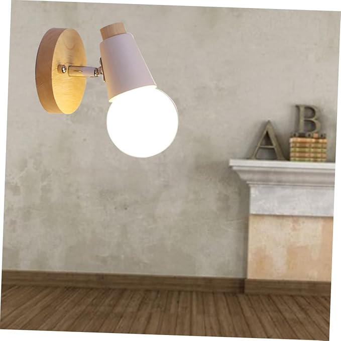 Minimalist Wall Sconce Solid Wood Light Fixture for Bedroom Living Room and Bathroom Stylish White Design for Home Decor No Bulb Included