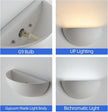 2 Pack Repaintable Hardwired Wall Sconce, Minimalist Half-Sphere Gypsum Wall Light Fixture, Pure White Wall Mounted Lamp, Classic G9 Bulb Walls Lighting for Bedroom, Living Room, Hallway Decor