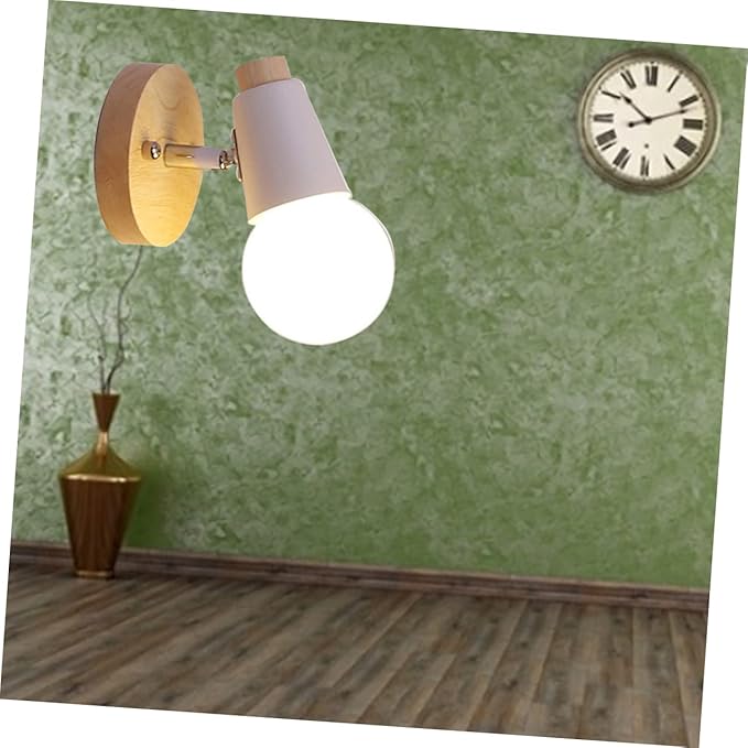 Minimalist Wall Sconce Solid Wood Light Fixture for Bedroom Living Room and Bathroom Stylish White Design for Home Decor No Bulb Included