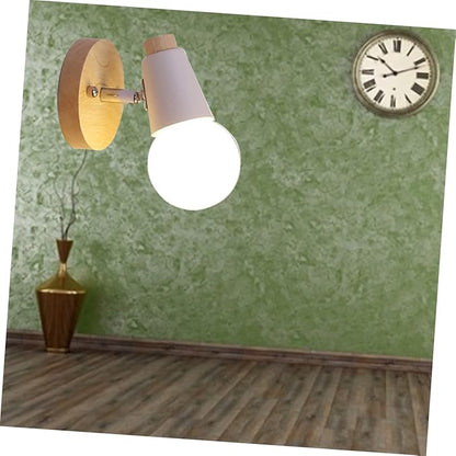 Minimalist Wall Sconce Solid Wood Light Fixture for Bedroom Living Room and Bathroom Stylish White Design for Home Decor No Bulb Included