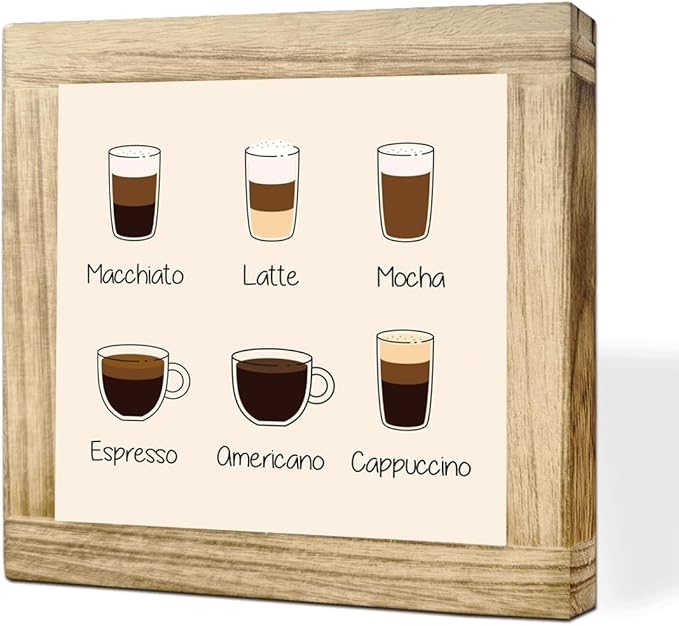 Coffee Bar Decor Sign Rustic Vintage Hanging Wall Art Decor Signs Handmade Wooden Coffees Plaque Coffee Sign for Bar Farmhouse Station Home Kitchen Office Ideal Gift for Coffees Lovers 5.9x5.9 inches