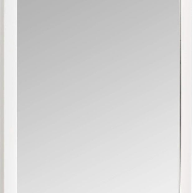 Amazon Basics Rectangular Wall Mount Mirror for Bedroom, Living Room, Entryway, 24" x 36", Standard Trim, White, Hangs Horizontally or Vertically