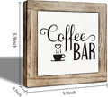 Coffee Bar Decor, Rustic Coffee Bar Wooden Box Signs, Rustic Wood Signs for Kitchen Cafe Bars, Square Wood Block Sign Table Decor, Freestanding Home Decoration 5.9×5.9 inch