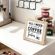 Christian Coffees Decoration Inspirational Coffees Wood Sign All I Need Is A Cup Of Coffee And A Heart Full Of Jesus Wall Decor for Kitchen Home Office Bar Christian Coffee Lover Gift 5.9x5.9 Inch