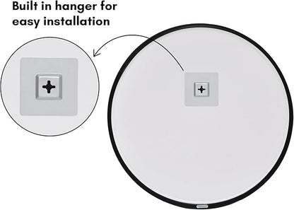 Americanflat 20" Round Mirror - Hanging Mirrors with Durable Frame - Modern Mirror for Bathroom, Bedroom, Living Room - Mirrors for Wall Display and Home Decor - Black
