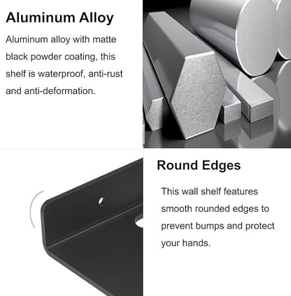Small Shelf for Wall, 5 Inch, Metal Floating Shelves for Echo, Cameras, Small Speaker, Compatible with Sonos One/Sonos One SL/Echo Spot Wall Mount Shelves (Black 2pcs)