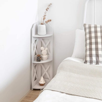 Corner Shelf Stand, Storage Organizer Great for Bathroom, Corner Shelf Perfect for Small Space,Waterproof Stand Also Use for Toilet Paper Stand,White