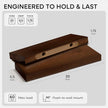 Homeforia Walnut 20 inch Floating Shelf, High End Solid Real Wood 20inch Floating Shelves for Wall Mounted, Dark Brown 20 inches Long Floating Shelves, Heavy Duty Bracket, 20 X 6.5 X 1.75 in, Set of 2