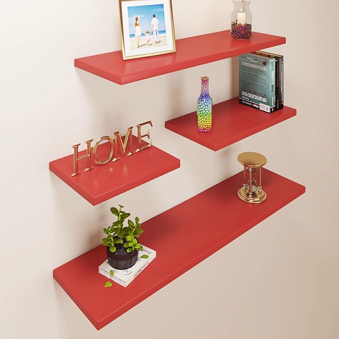 Livelynine 24 Inch Red Contact Paper for Cabinets Countertops Shelves Matte Red Wallpaper Peel and Stick Waterproof Kitchen Cabinet Covers Removable Wall Paper Red Vinyl Wrap for Cabinets 197"L Large