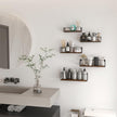 CRUGLA Floating Shelves Wall Mounted Set of 5, Hanging Storage Wall Shelf with Rail for Bathroom, Bedroom, Living Room, Kitchen