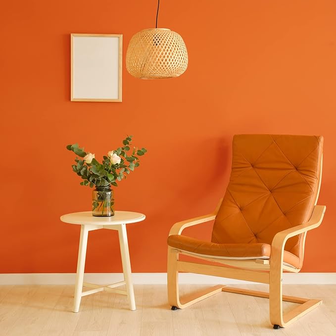 VEELIKE Thick Orange Wallpaper Peel and Stick Mandarin Orange Contact Paper for Countertops Cabinets Accent Walls 24''x118'' Self Adhesive Removable Solid Color Vinyl Wallpaper for Bedroom Living Room