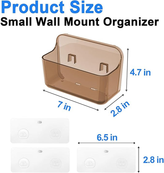 Diesisa 2pc Acrylic Wall Mount Organizer, Adhesive Cabinet Door Organizer,Acrylic Bathroom Shelves for Wall,No Drilling Hang Walls,with Self Adhesive Tape, for Bathroom, Kitchen, Living Room
