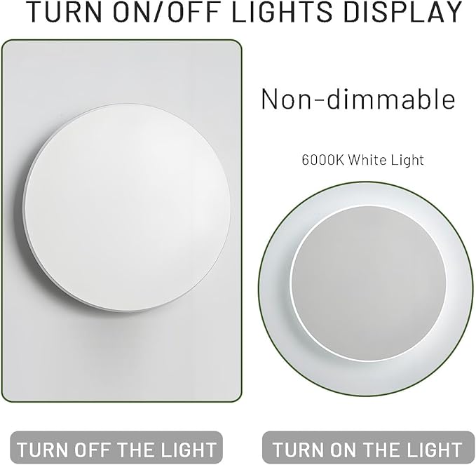 Modern Minimalist Wall Light White Round Disc Wall Sconce Metal Circular Stairwell Lighting LED Sconce for Living Room Bedroom 6000K White Light