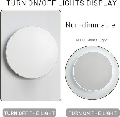 Wall Sconces Modern Light Fixture White/Black Round Disc Wall Sconce Indoor Decorative Wall Light Creative Minimalist Lighting for Living Room Stairs Bedroom Aisle Bathroom Bedsid