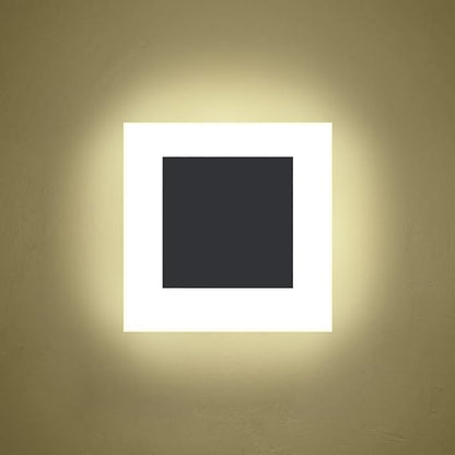 Kawell 10W Square Acrylic LED Wall Sconce Non-Dimmable Hardwired Black Wall Light Fixture for Bedroom, Living Room, Hallway Indoor Lighting, 4500K