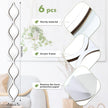 Yulejo 6 Pcs Acrylic Teardrop Mirror Decor Narrow Wall Decor Boho Vintage Wall Art for Apartment Home Living Room Bathroom Bedroom Hallway (Silver Edge)