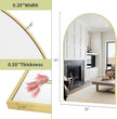 BEAUTYPEAK Wall Mounted Mirror, 26 inch x38 inch Arch Bathroom Mirror, Gold Vanity Wall Mirror w/ Metal Frame for Bedroom, Entryway, Living Room