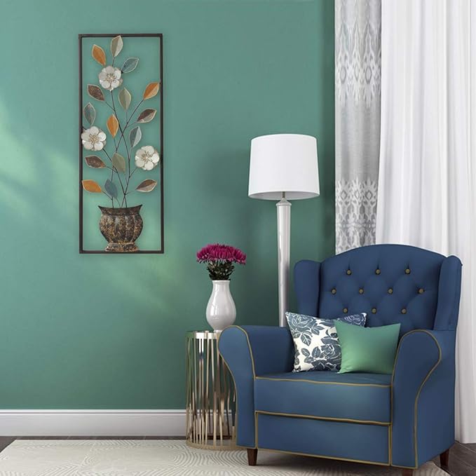 All American Collection New Modern Chic Aluminum/Metal Wall Decor with Frame 12