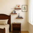 Floating Shelves for Wall, Bathroom Shelves Over Toilet, Wall Shelves & Book Shelf, Hanging Shelf, Modern Wooden Wall-Mounted Small Floating Shelves, 12x7x1.5 in (Walnut-Like, Set of 3)