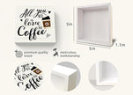 Coffee Bar Decor, All You Need Is Love and Coffee, Kitchen Dining Room Home Decor, Office Coffee Bar Corner Shop Cafe Decoration, Coffee Lover Gifts for Women Men Couples 5 x 5 Inch