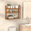 Domax Bamboo Bathroom Shelf 3-Tier Wall Mount Storage Rack Multifunctional Adjustable Layer Free Standing Over Toilet Utility Shelves Living Room Kitchen (Walnut)
