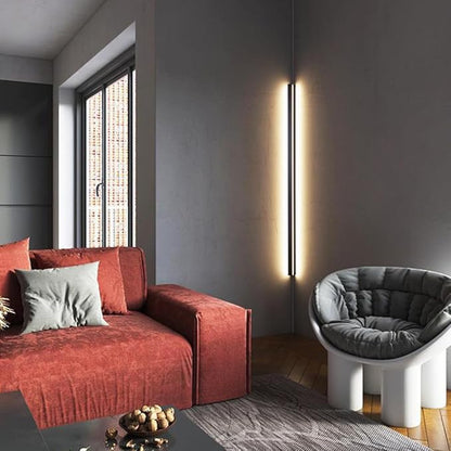 Black Linear Wall Sconce Lighting, Modern LED Wall Light Fixture, Minimalist Long Strip Wall Lamp, Interior Decoration Wall Mounted Lamp for Bedroom Bedside Living Room Corridor Stairs