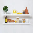 Homeforia White Floating Shelves 42 inch, High End Solid Real Wood 42inch Floating Shelf for Wall Mounted, White Wooden 42in Long Floating Shelves, Heavy Duty Bracket, 42 X 6.5 X 1.75 inches, Set of 3