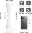 Modern Indoor Wall Sconce Up and Down White Wall Sconce Mid Century Indoor Wall Light Fixture Hardwired Wall Mounted Lamp for Living Room Bathroom Bedroom Hallway 13 Inch