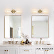 Wall Sconces Set of Two, Hardwired Brass Bathroom Sconces Wall Lighting with Clear Glass, Modern Sconces Wall Decor Set of 2 Vanity Light fixtures for Bathroom Mirror Bedroom (Bulbs Not Included)