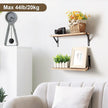 AGM Floating Shelves, Bathroom Shelf Set of 2, Rustic Wood Wall Mounted Shelf for Storage&Room Decor, Floating Shelf for Plants, Book, Bathroom, Bedroom, Kitchen, Office, Living Room(Light Brown)